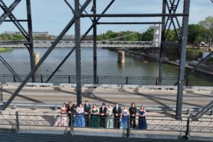 Flying Cowboy Photography Waco Suspension Bridge Drone Prom Photography Services